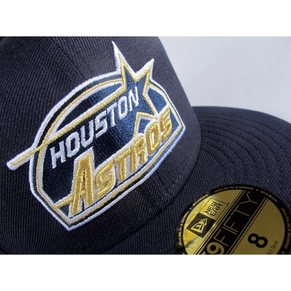 Houston Astros 1994 Logo Navy Blue Plain Jane New Era 59FIFTY 5950 Fitted Cap 8